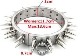 Heavy BDSM Spike halsband - RVS - Choker - Fetisj - SM - Slave - Vrouw — thumbnail 4