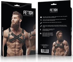 FETISH SUBMISSIVE ATTITUDE™ - ADJUSTABLE NEOPRENE CROSS-OVER CHEST BULLDOG HARNESS WITH ZIPPERS FOR MEN | BDSM | FETISH | BONDAGE | MAN BODY HARNESS — thumbnail 3