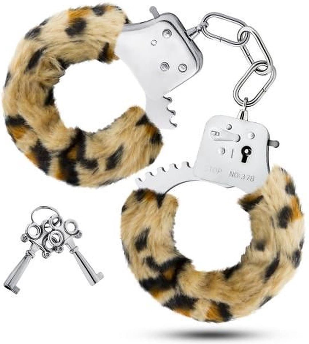 Metalen handboeien met tijgerprint - incl 2 sleutels - discreet verzonden — afbeelding 1