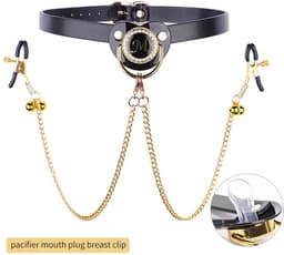 Tepelklemmen + Speen + Halsband - BDSM - Cosplay - Slave - Adult Baby - Verstelbaar - Rollenspel — thumbnail 5