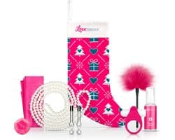 Loveboxxx - Christmas Stocking Set - Erotische Geschenkset - Kerstcadeau voor Volwassenen - Geschenkset Vrouwen en Mannen - Cadeau Vrouw en Man - Giftset Vrouw en Man - Erotisch - Roze