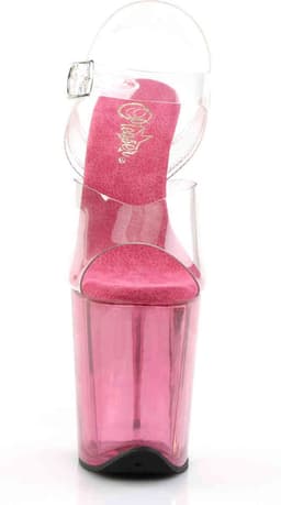 Pleaser - FLAMINGO808T Sandaal met enkelband, Paaldans schoenen - Paaldans schoenen - 42 Shoes - Roze/Transparant — thumbnail 2