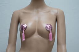 Roze Hartvormige Tepelstickers Tepel PlakkerTepelkwastjes Nipple Sticker — thumbnail 1