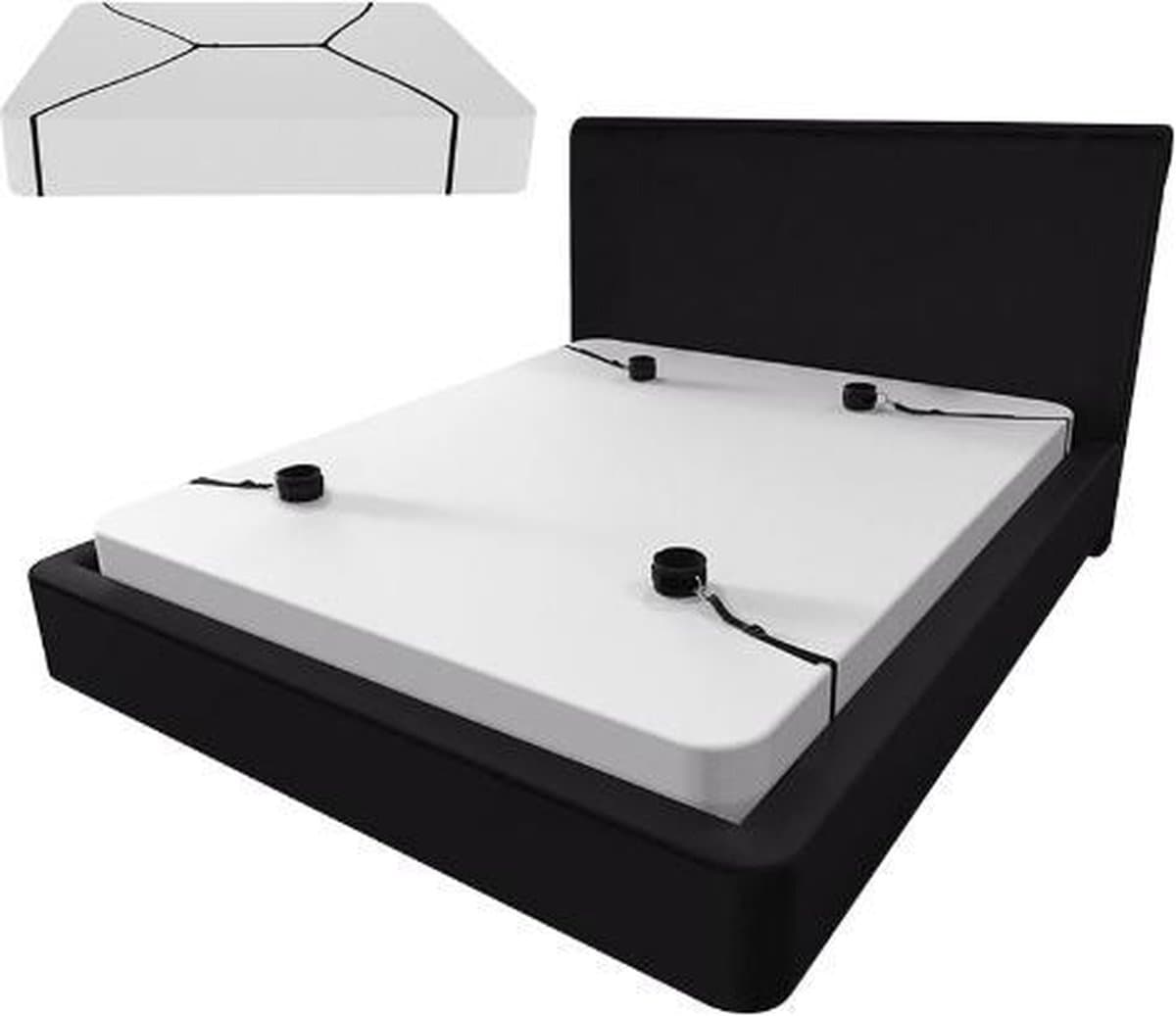 WiseGoods - Erotische Handboeien Seks - BDSM - Erotiek Toys - Seksspeeltjes - Verstelbare Bed Handboeien - Sex Toy - Zwart — afbeelding 1