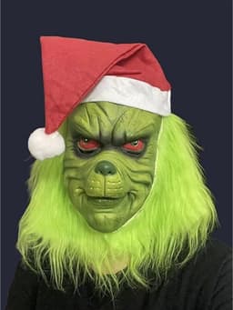 Kerstmasker voor Volwassenen Mannen Vrouwen - Kerstmis Groen Monster Latex Masker - Kerstman Masker - Volwassen Kerstkostuum Masker Carnaval Halloween Cosplay Masker — thumbnail 3