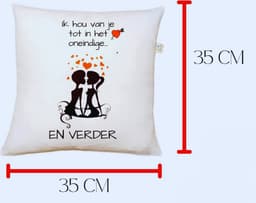 Romantisch Geschenkset: Kussen En Beker - Inclusief Vulling (35 x 35 Cm) — thumbnail 2