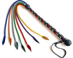 Black Label - Veelkleurige Gevlochten Lederen Flogger