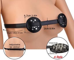 BDSM Tepel bondage - Spikes - Tepelklem - Verstelbaar - Leder - Crush — thumbnail 10