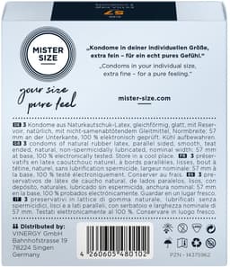 MISTER SIZE 57 Ultra Dunnen L condooms (3 pack) — thumbnail 3