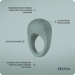 OHYES Loop - Cockring Vibrerend - Siliconen Penisring - Sex Toys voor koppels - Stone Green — thumbnail 8