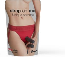Strap-On-Me - Unique - Strap-On Harnas - Voor Dubbele Penetratie - Rood — thumbnail 5