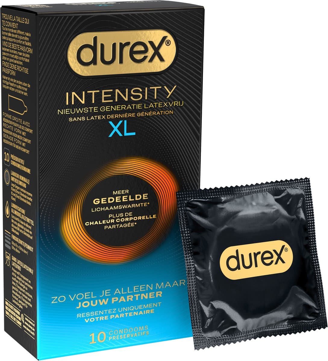 Durex Intensity Condooms 10st XL - Nieuwste generatie ultradunne, latexvrije condooms voor mannen – Gedeelde lichaamswarmte — afbeelding 1