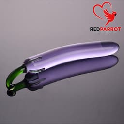 Glazen design dildo - RedParrot - Handgeblazen - Aubergine - 16CM — thumbnail 2