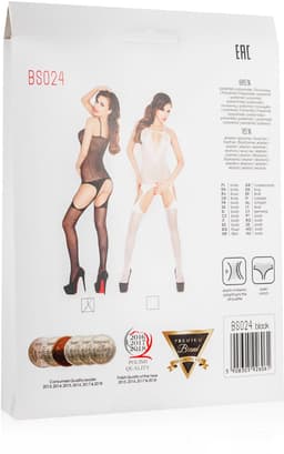 Catsuit met jarretellook en open kruis - Zwart — thumbnail 5