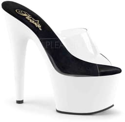 Pleaser - ADORE-701UV Muiltjes - Paaldans schoenen - 42 Shoes - Transparant/Zwart — thumbnail 1