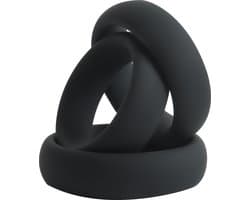 Banoch | Cockring set donut trio | zwart siliconen | Ø 40/45/50 mm