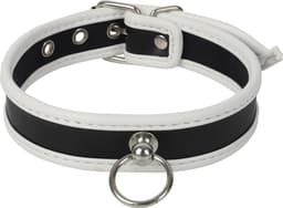 Banoch - Collar of O White - wit pu leer - halsband bdsm — thumbnail 6