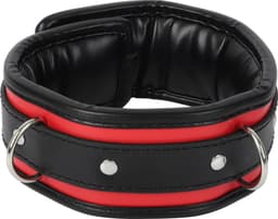 Banoch - Collar & leash Silver - Halsband en Riem - Zwart / Rood met zilver — thumbnail 9