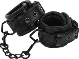 Banoch | handboeien van pu leer gevoerd | zwart | bondage — thumbnail 9