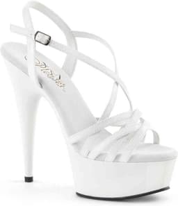 Pleaser - DELIGHT-613 Sandaal met enkelband - US 11 - 41 Shoes - Wit — thumbnail 1