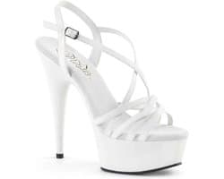 Pleaser - DELIGHT-613 Sandaal met enkelband - US 11 - 41 Shoes - Wit