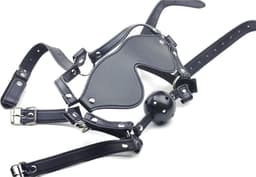 Fetish Masker Met Gagball Zwart - Leuk voor sex spelletjes - Voor koppels - SM - Bondage - Zwart - Fetish - Kant - Sex speeltjes - Erotiek - Sex toys - Voor vrouwen — thumbnail 2
