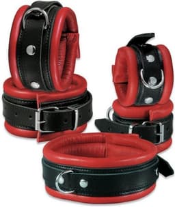 Enkelboeien 5 cm breed - zwart/rood — thumbnail 3