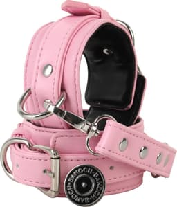 Banoch | enkelboeien van pu leer | roze / zwart| bondage — thumbnail 1