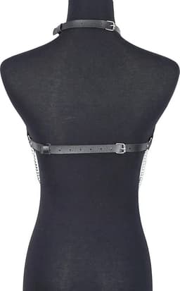 WiseGoods Premium Sexy Body Chain - SM Sex Accessoires - Sex Toys - Lingerie - Erotisch - Erotiek Riemen - Cadeau - Zwart / Zilver — thumbnail 2