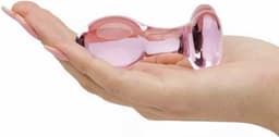 Glazen Roze Hartjes Buttplug - 8.5 CM - Glas - Anaal - Plug - Anus — thumbnail 3
