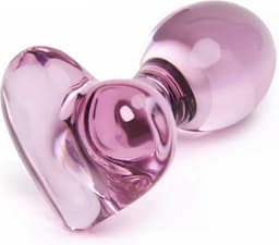 Glazen Roze Hartjes Buttplug - 8.5 CM - Glas - Anaal - Plug - Anus — thumbnail 1