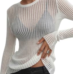 Erotische see-through trui vrouwen - Transparant - Sexy trui - Lange mouwen - BDSM - Uitdagende look - Zeer goede kwaliteit - Oversized — thumbnail 1