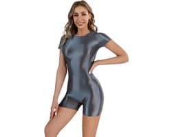 Elastische jumpsuit - Grijs - Sexy - Panty - Bodysuit - Naadloos