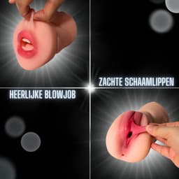 VIVIDIA 3-IN-1 Pocket Pussy voor Man - Realistische Vagina & Anus & Mond - Masturbator voor Man - Blowjob & Vagina & Anus Penetratie - Kunstvagina & Kunstanus & Kunstmond in één - Sex Toys voor Mannen – Roze (Beige) — thumbnail 5