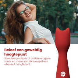 PureVibe® Mini Kitty Clitoris Stimulator en Vibrator - Stil & Discreet - Vibrators voor Vrouwen - Seksspeeltjes - Sex Toys voor vrouwen en koppels - Bordeaux Rood — thumbnail 2