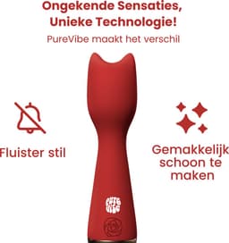 PureVibe® Mini Kitty Clitoris Stimulator en Vibrator - Stil & Discreet - Vibrators voor Vrouwen - Seksspeeltjes - Sex Toys voor vrouwen en koppels - Bordeaux Rood — thumbnail 5