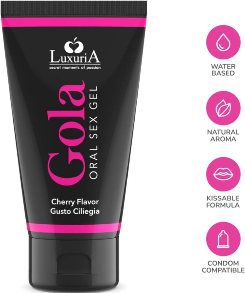 INTIMATELINE LUXURIA - ORALE SEXGEL KERSEN SMAAK 50 ML | ORALE SEXGEL | STIMULEREND MIDDEL — afbeelding 1