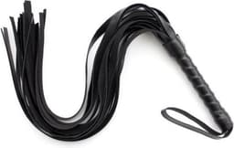 New Age Devi - Erotische zweep voor BDSM, bondage en meer. Gemaakt van zwart leer voor een intense ervaring. — thumbnail 1