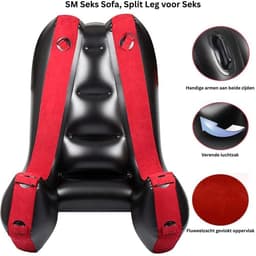 Sex Kussen - Meubel - Stoel voor Mannen & Vrouwen - BDSM - Rood en Zwart — thumbnail 3