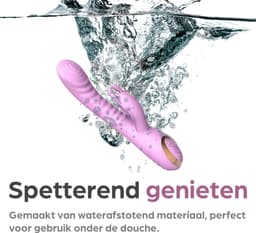 Sinsaa Rabbit Vibrator voor Vrouwen - Tarzan Vibrator met 10 Vibratiesnelheden - G-Spot & Clitoris Stimulator - 5 Klopsnelheden - Dildo - Vibrators - Seksspeeltjes voor Koppels - Sex Toys voor Vrouwen - Inclusief glijmiddel — thumbnail 4