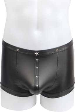 Zwarte sexy leren heren boxershorts - maat M - black sexy leather men boxers underwear -BDSM - clubwear heren ondergoed erotiek mannen boxer — thumbnail 5