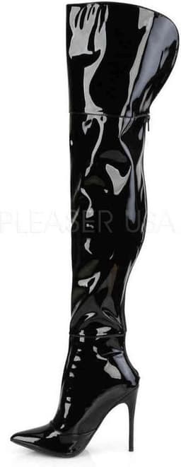 COURTLY-3012 - (EU 37 = US 7) - 5 Stretch Thigh High Boot, Back Zip — thumbnail 3
