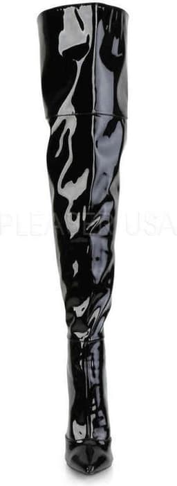 COURTLY-3012 - (EU 44 = US 13) - 5 Stretch Thigh High Boot, Back Zip — thumbnail 2