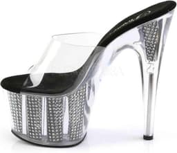 Pleaser - ADORE-701SRS Muiltjes - Paaldans schoenen - 40 Shoes - Zilverkleurig/Transparant — thumbnail 3