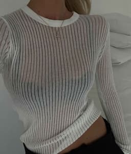 Erotische see-through trui vrouwen - Transparant - Sexy trui - Lange mouwen - BDSM - Uitdagende look - Zeer goede kwaliteit - Oversized — thumbnail 4
