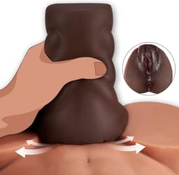 Quick Relief Kira™ - Masturbator - Pocket Pussy - 2 in 1 Vagina en Anus - Sex Toys voor Mannen - Realistisch - Zwart — thumbnail 9