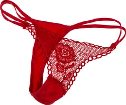Roos met rode G-string – Origineel Valentijnscadeau voor haar – One size – Lengte 43 cm – Humoristisch en romantisch – Rode lingerie cadeau — thumbnail 9