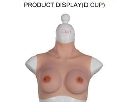 Siliconen Borsten-Nep borsten- D cup- 100% Siliconen- 2550 gram- Cosplay- Travestie-Transgender-Crossdresser-Breastplate
