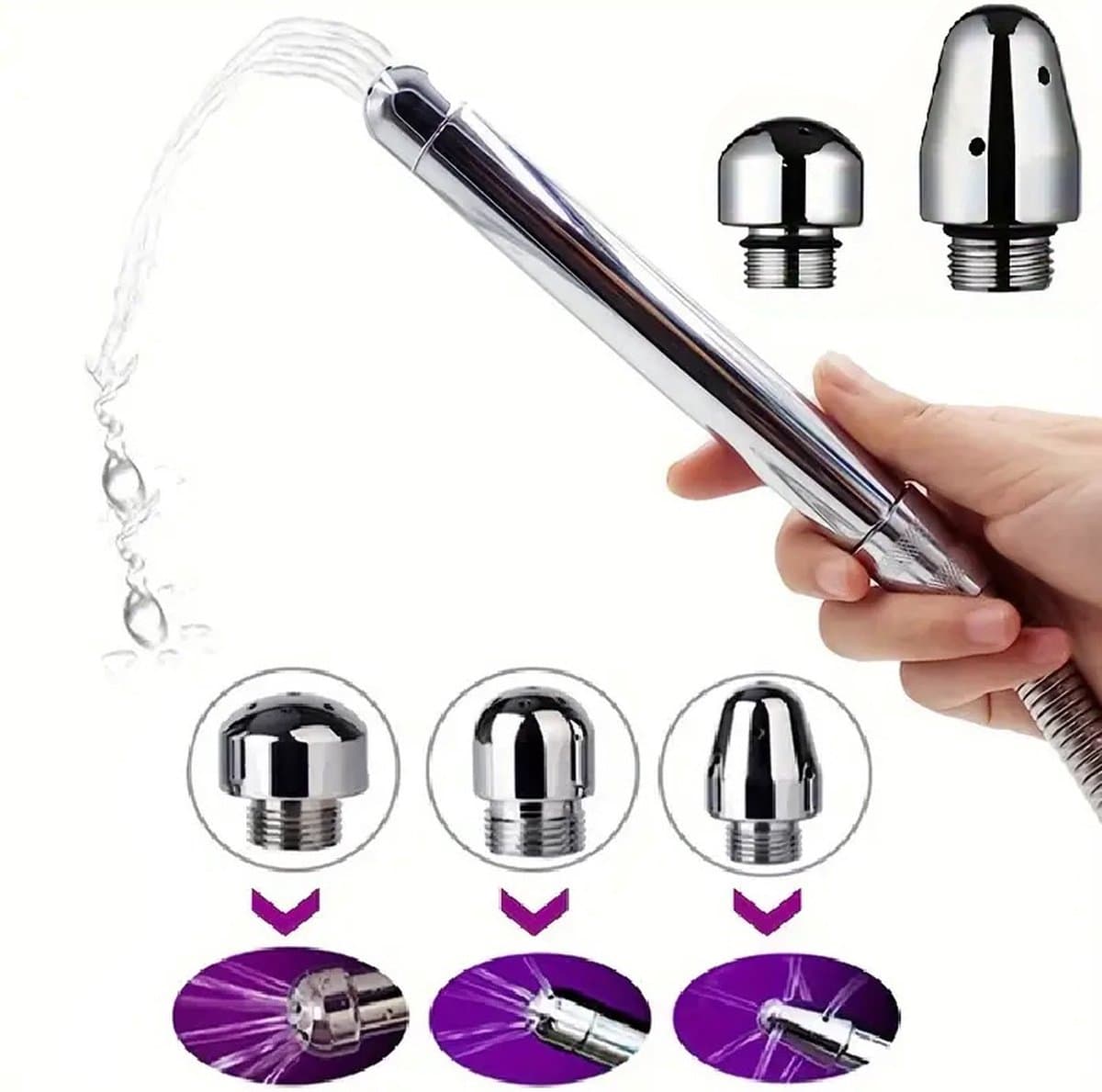 Anaal Douche Met 3 Opzetstukken I Vaginale Cleaner I Anaal Spoelen I Vaginaal Spoelen I Enema Set I Klysma Douche I Aluminium — afbeelding 1