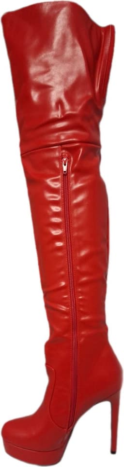 SHANGURETTI- EROTIC LAARS-RED-LEDERLOOK-HAK10CM-40 — thumbnail 1